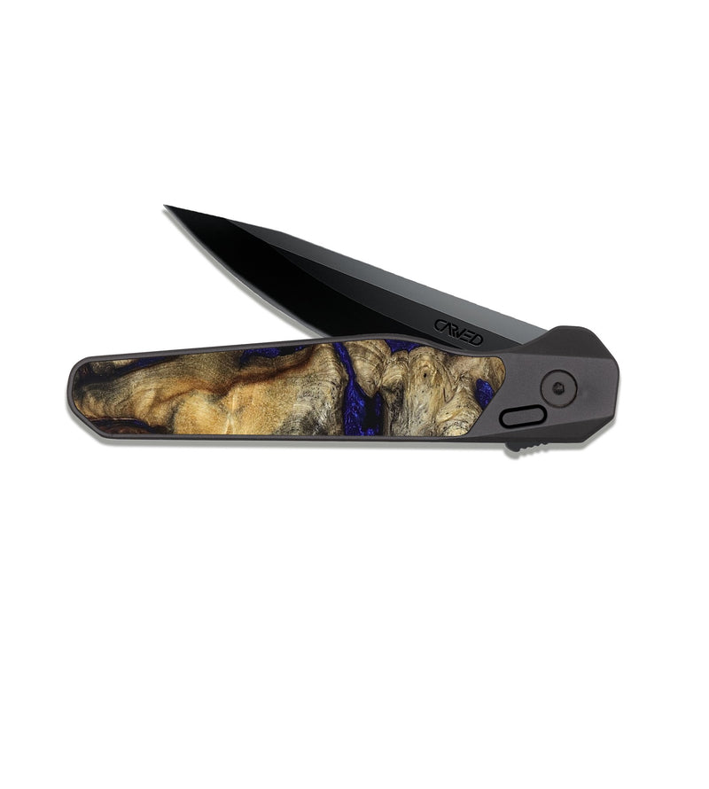 EDC Dark Slate Wood Pocket Knife - Lucile (Blue, 829042)