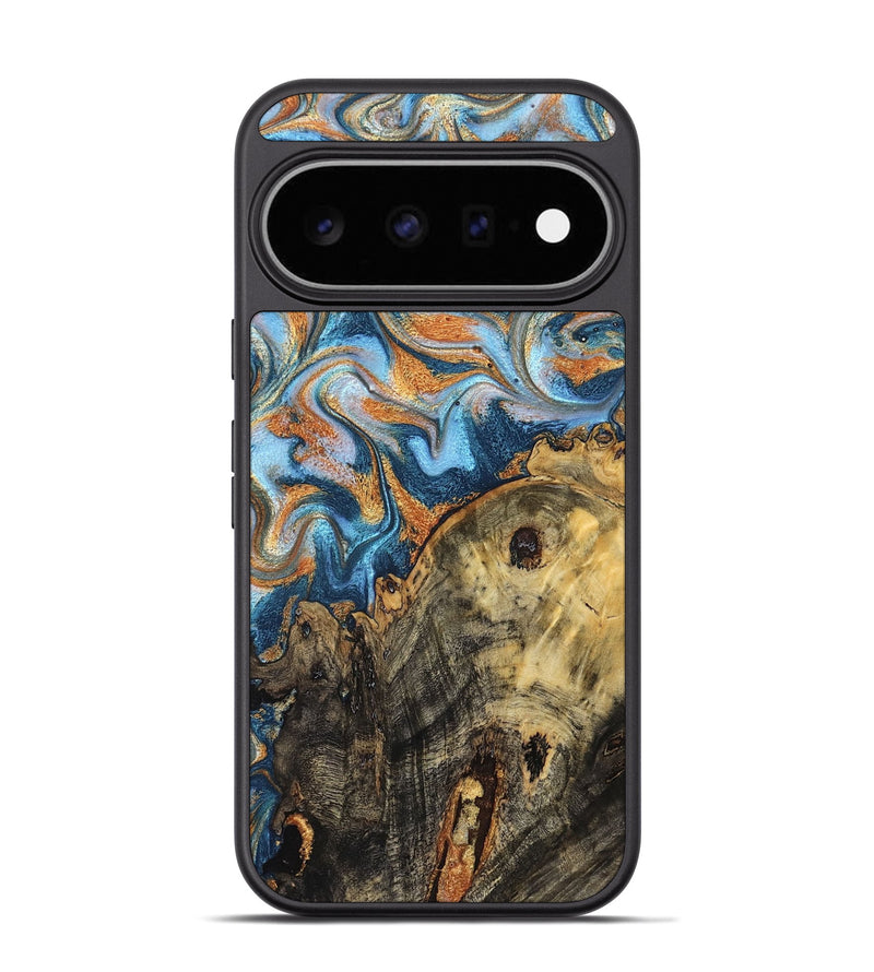 Pixel 11 Pro Wood Phone Case - Jeramy (Teal & Gold, 829101)