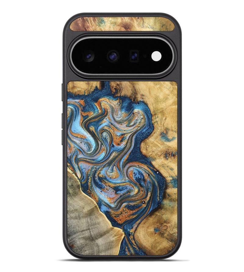 Pixel 11 Pro XL Wood Phone Case - Allyson (Teal & Gold, 829102)
