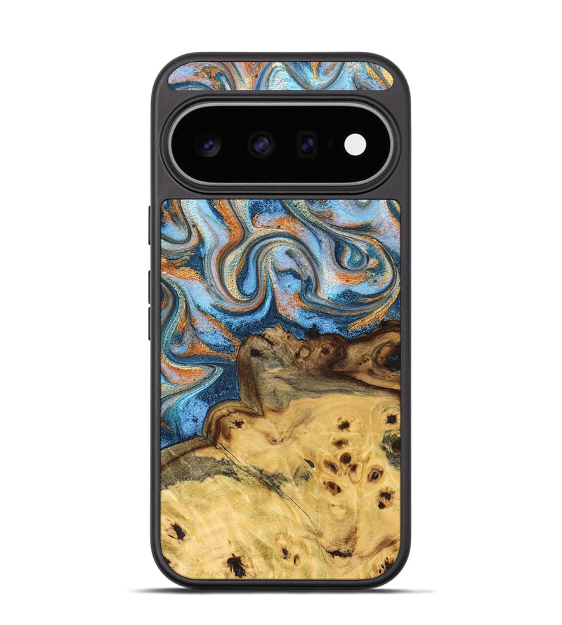 Pixel 11 Wood Phone Case - Elnora (Teal & Gold, 829103)