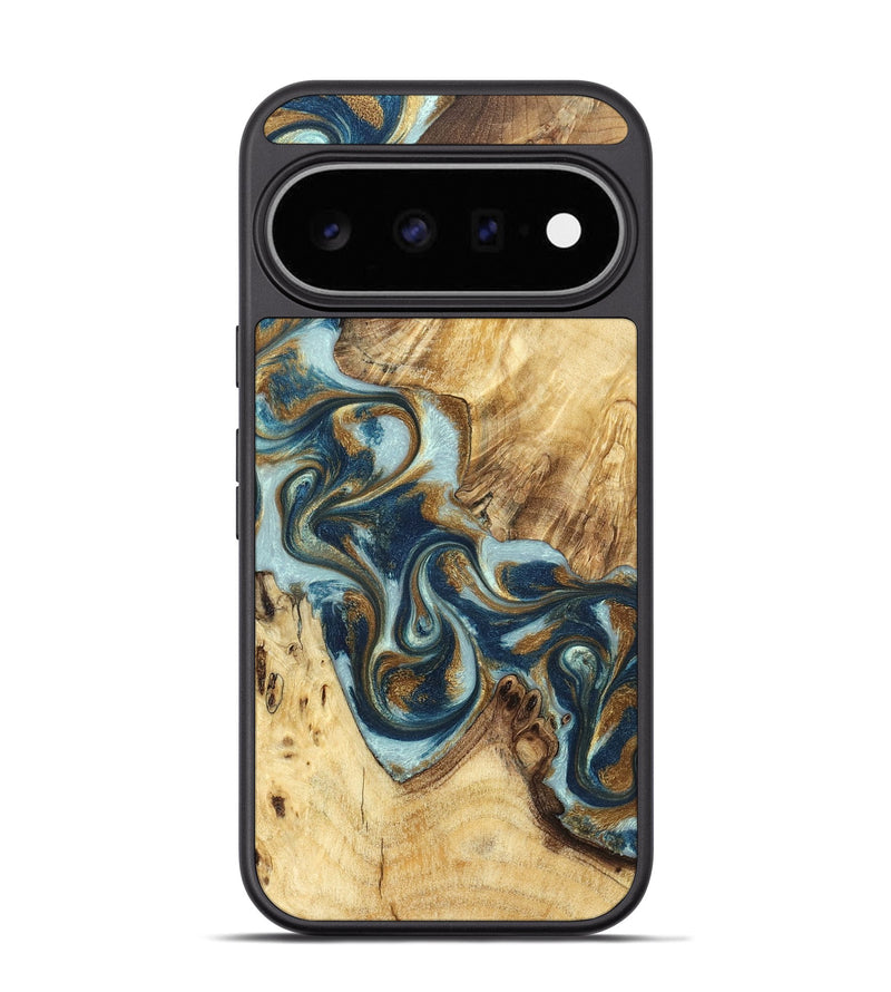 Pixel 11 Pro Wood Phone Case - Shelby (Teal & Gold, 829121)