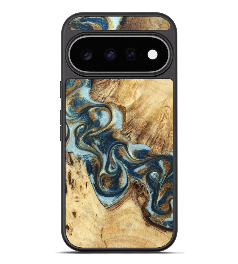 Pixel 11 Pro XL Wood Phone Case - Shelby (Teal & Gold, 829121)