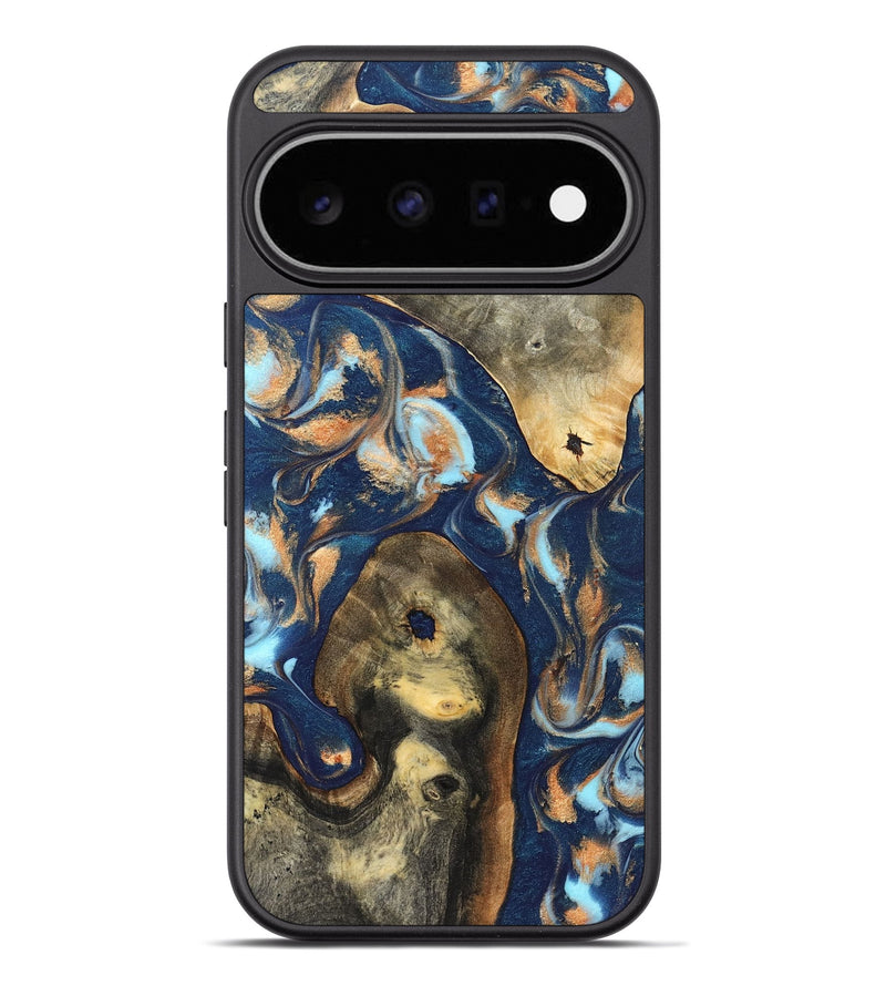 Pixel 11 Pro XL Wood Phone Case - Fallon (Teal & Gold, 829126)