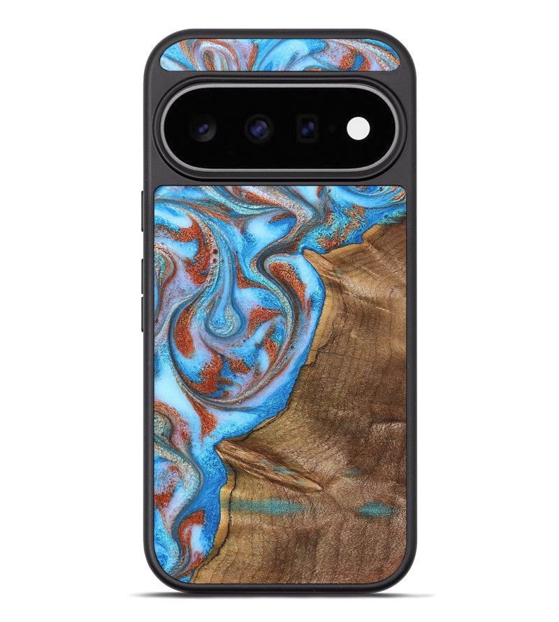 Pixel 11 Pro XL Wood Phone Case - Juliana (Teal & Gold, 829130)