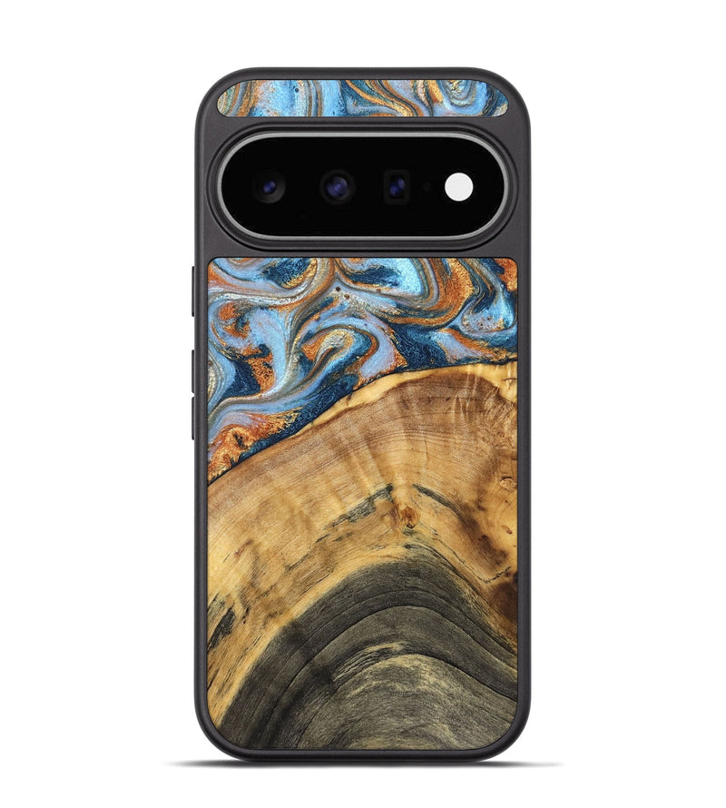 Pixel 11 Wood Phone Case - Hollis (Teal & Gold, 829138)
