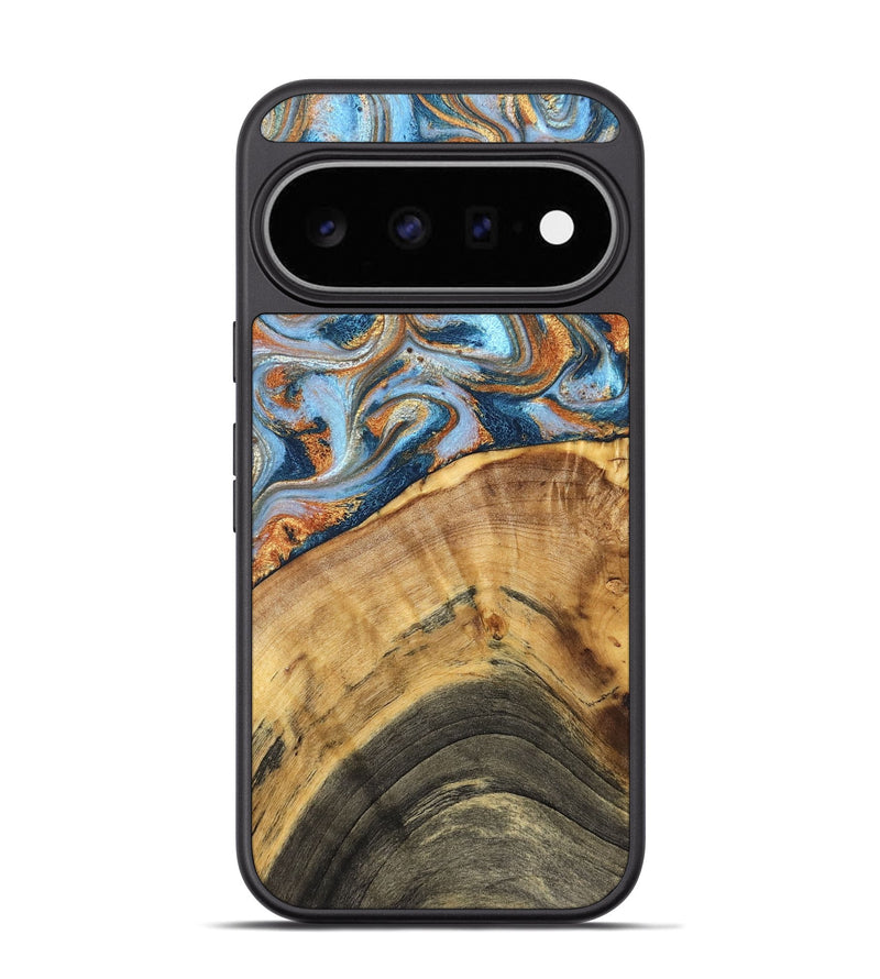 Pixel 11 Pro Wood Phone Case - Hollis (Teal & Gold, 829138)