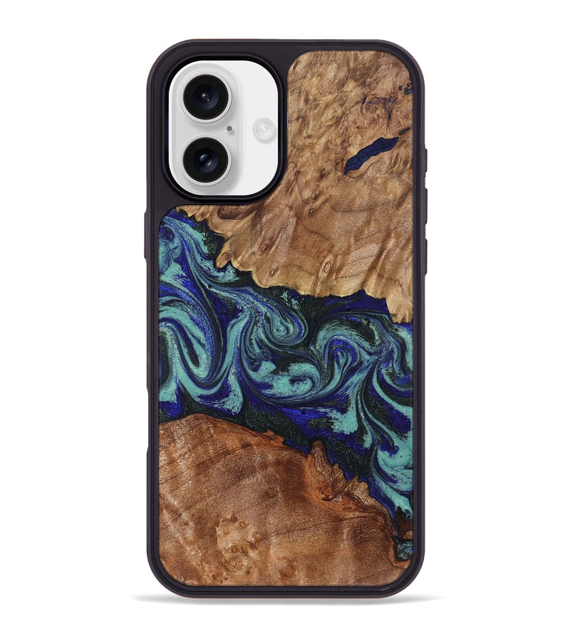 iPhone 16 Plus Wood Phone Case - Sasha (Green, 829146)