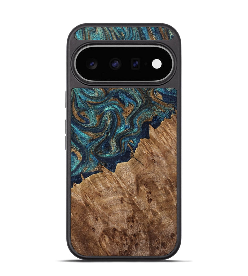Pixel 11 Wood Phone Case - Liliana (Teal & Gold, 829152)