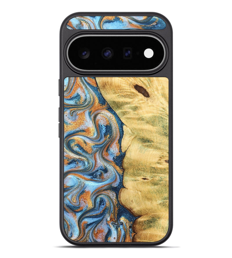Pixel 11 Pro XL Wood Phone Case - Price (Teal & Gold, 829153)