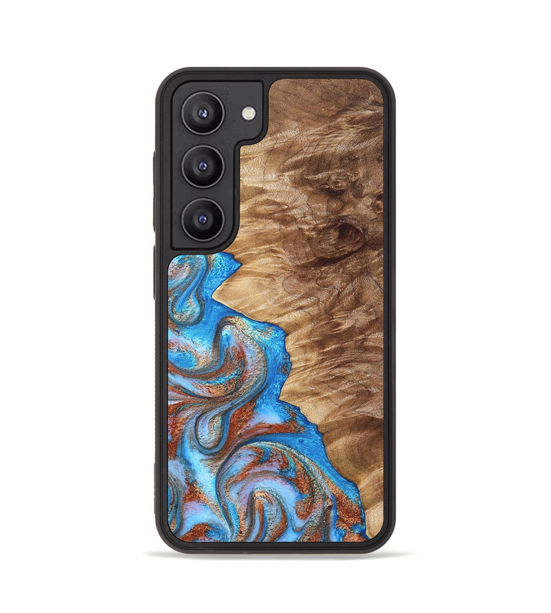Galaxy S23 Wood Phone Case - Krish (Teal & Gold, 829157)