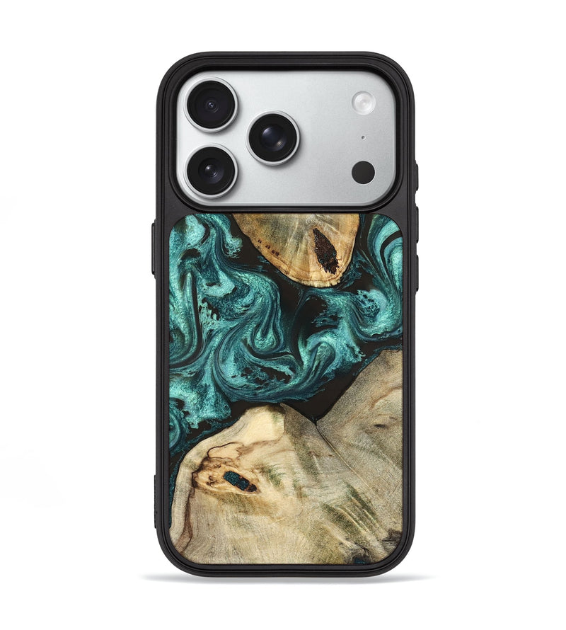 iPhone 18 Pro Wood Phone Case - Frida (Green, 829160)