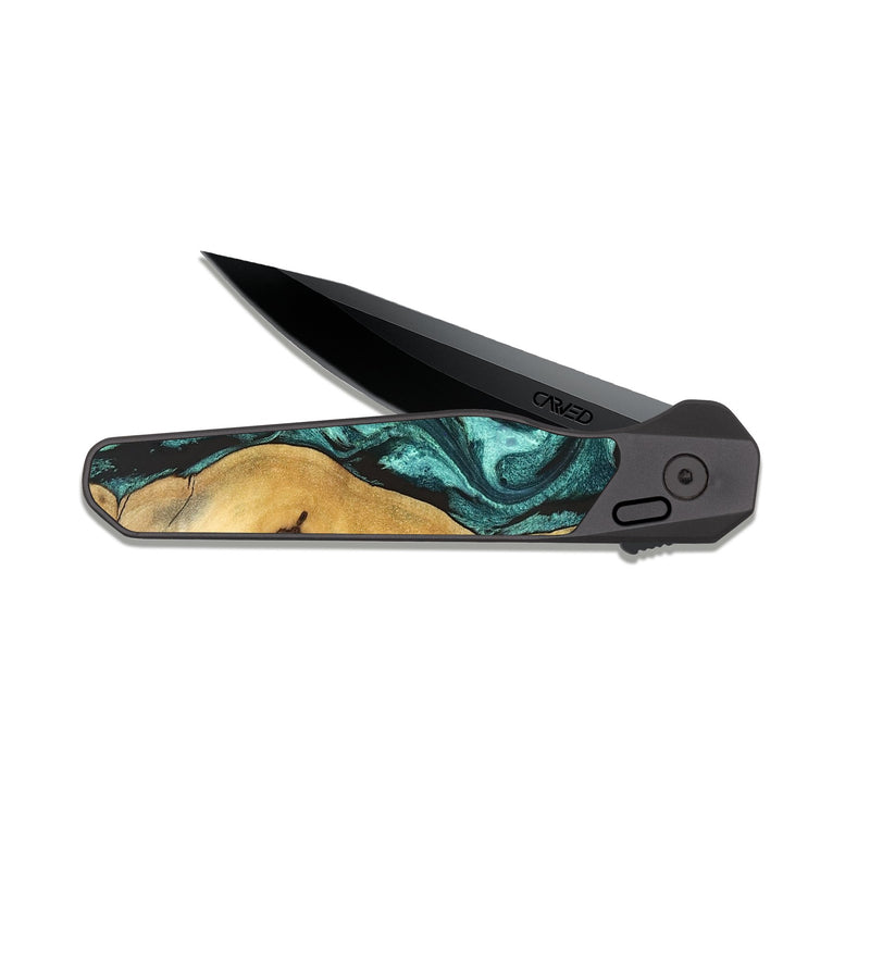 EDC Dark Slate Wood Pocket Knife - Marcy (Green, 829164)