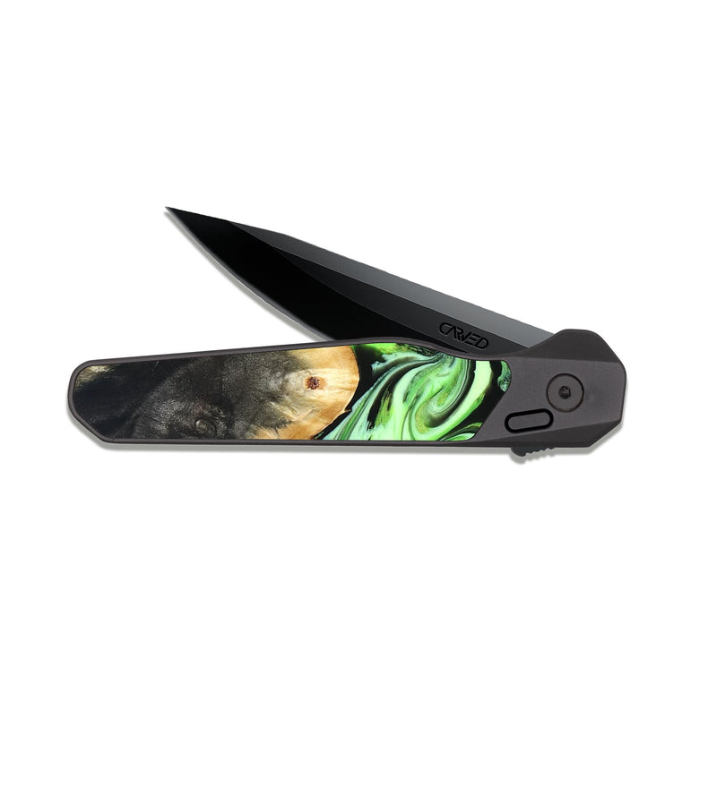 EDC Dark Slate Wood Pocket Knife - Lorrie (Neon, 829165)
