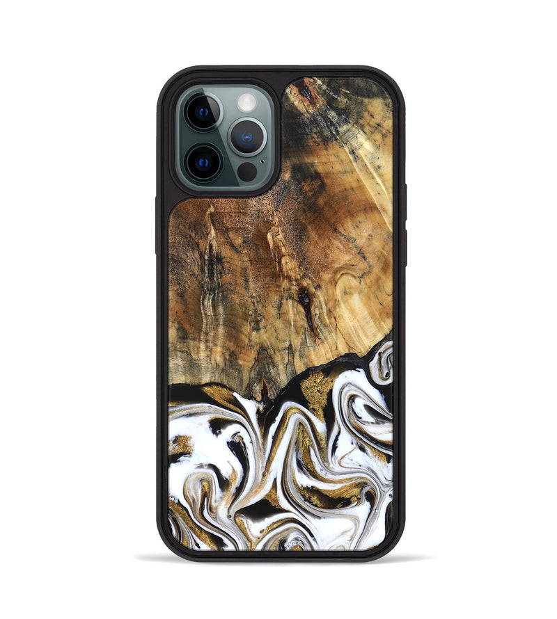 iPhone 12 Pro Wood Phone Case - Wayne (Black & White, 829183)