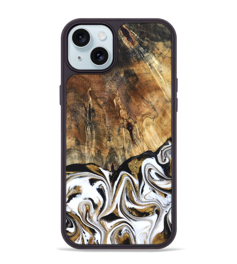 iPhone 15 Plus Wood Phone Case - Wayne (Black & White, 829183)