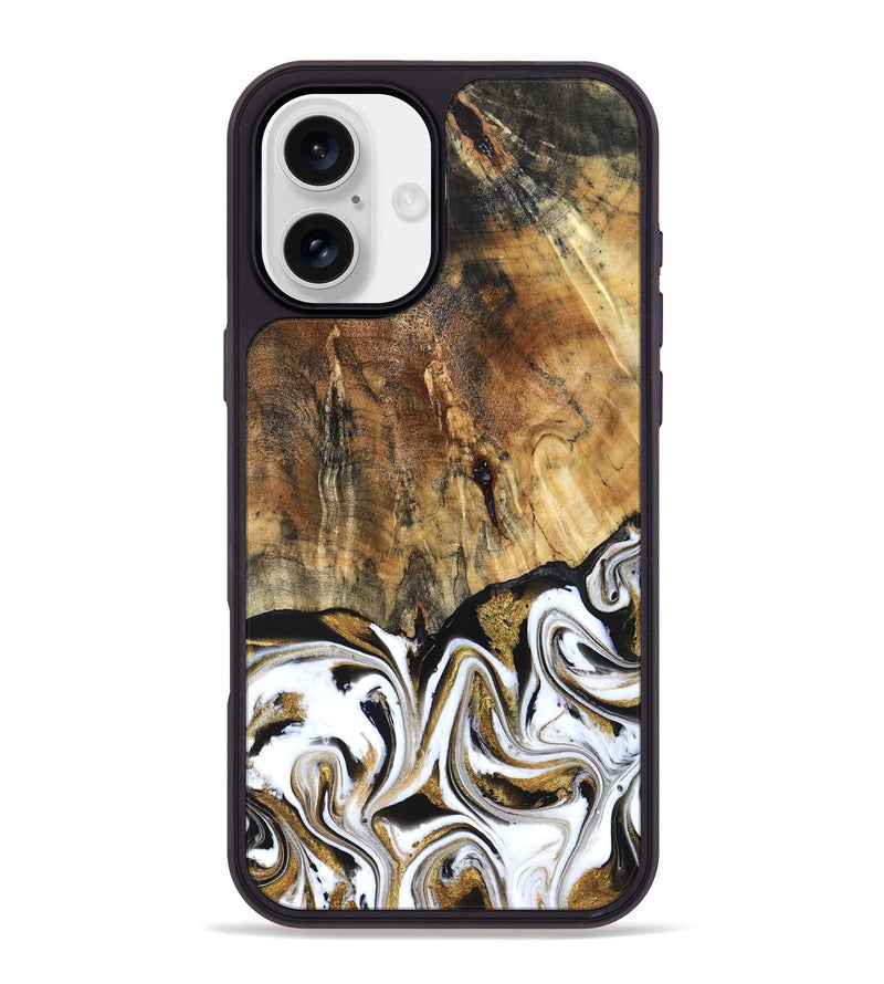 iPhone 16 Plus Wood Phone Case - Wayne (Black & White, 829183)