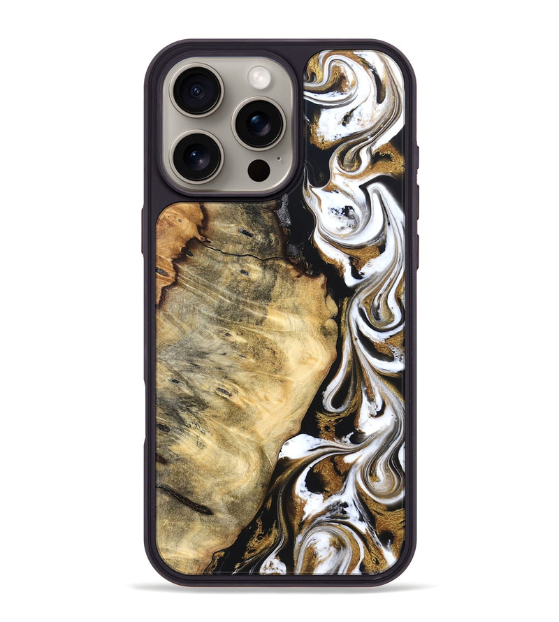 iPhone 16 Pro Max Wood Phone Case - Garry (Black & White, 829189)