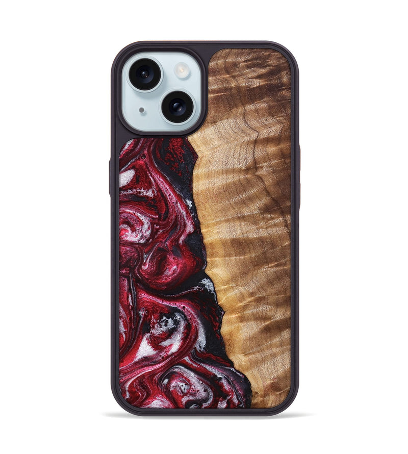 iPhone 15 Wood Phone Case - Eileen (Red, 829201)