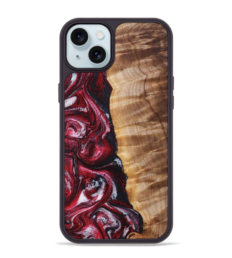 iPhone 15 Plus Wood Phone Case - Eileen (Red, 829201)