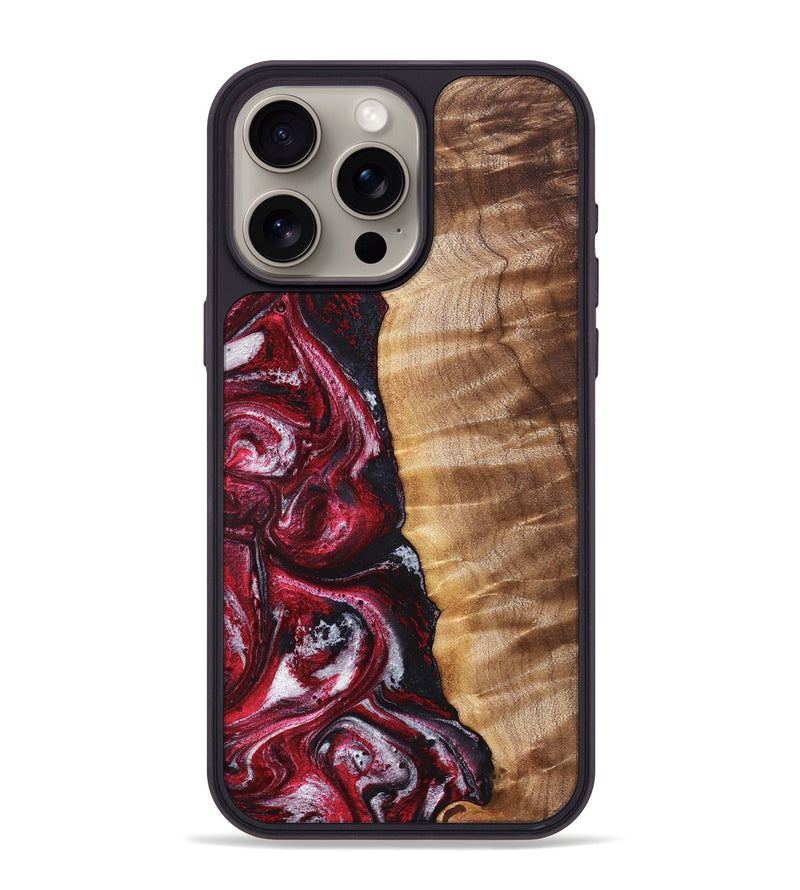 iPhone 15 Pro Max Wood Phone Case - Eileen (Red, 829201)