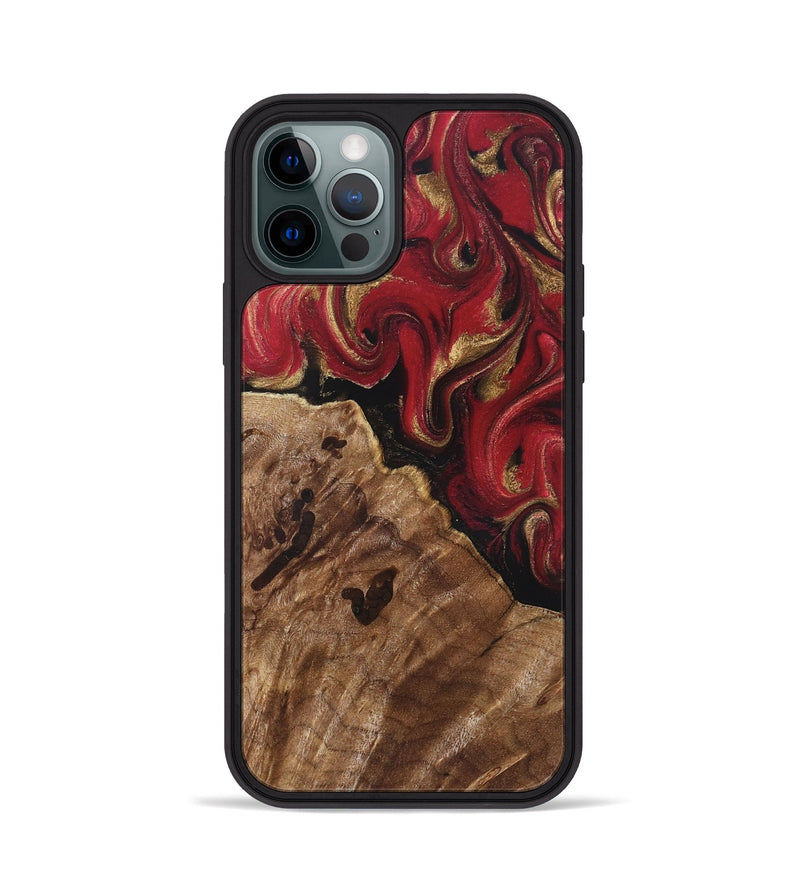 iPhone 12 Pro Wood Phone Case - Sondra (Red, 829202)