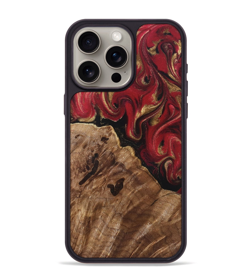 iPhone 15 Pro Max Wood Phone Case - Sondra (Red, 829202)
