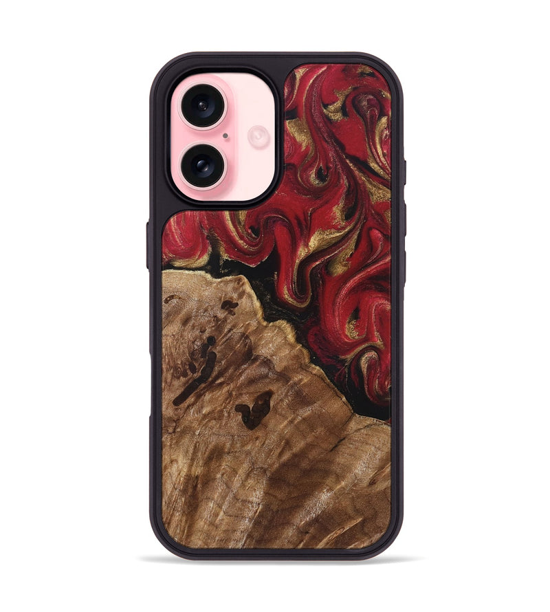 iPhone 16 Wood Phone Case - Sondra (Red, 829202)