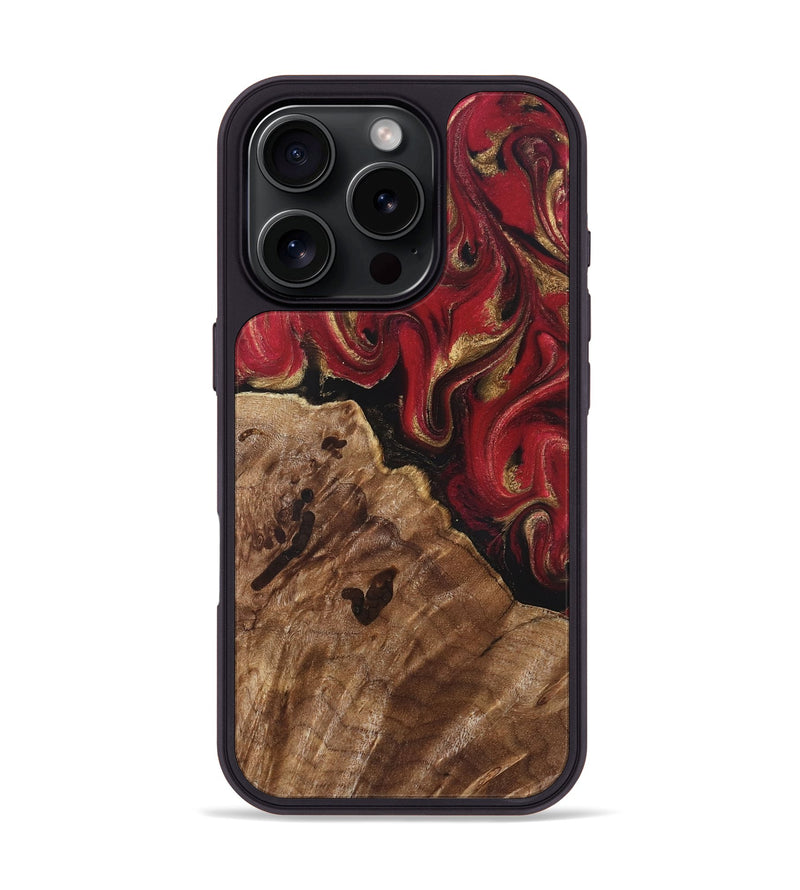 iPhone 16 Pro Wood Phone Case - Sondra (Red, 829202)
