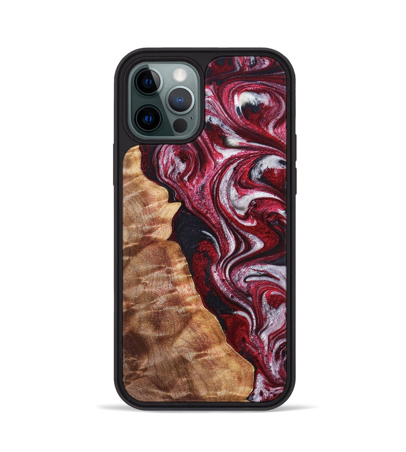 iPhone 12 Pro Wood Phone Case - Abigail (Red, 829204)
