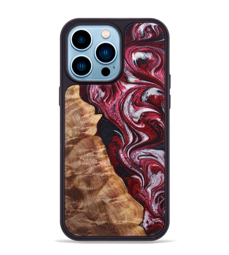 iPhone 14 Pro Max Wood Phone Case - Abigail (Red, 829204)