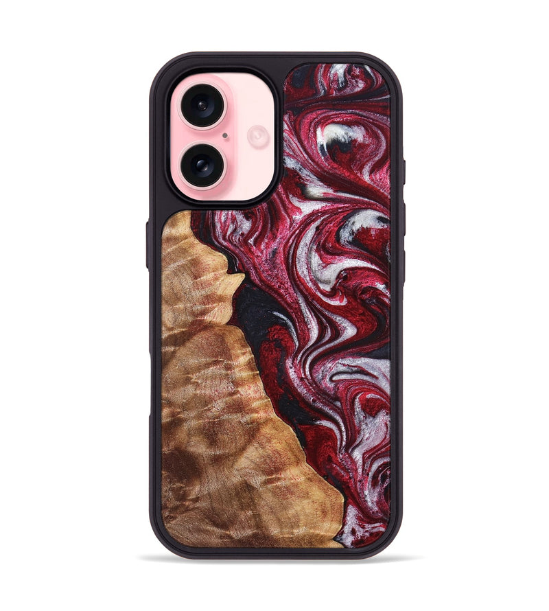 iPhone 16 Wood Phone Case - Abigail (Red, 829204)