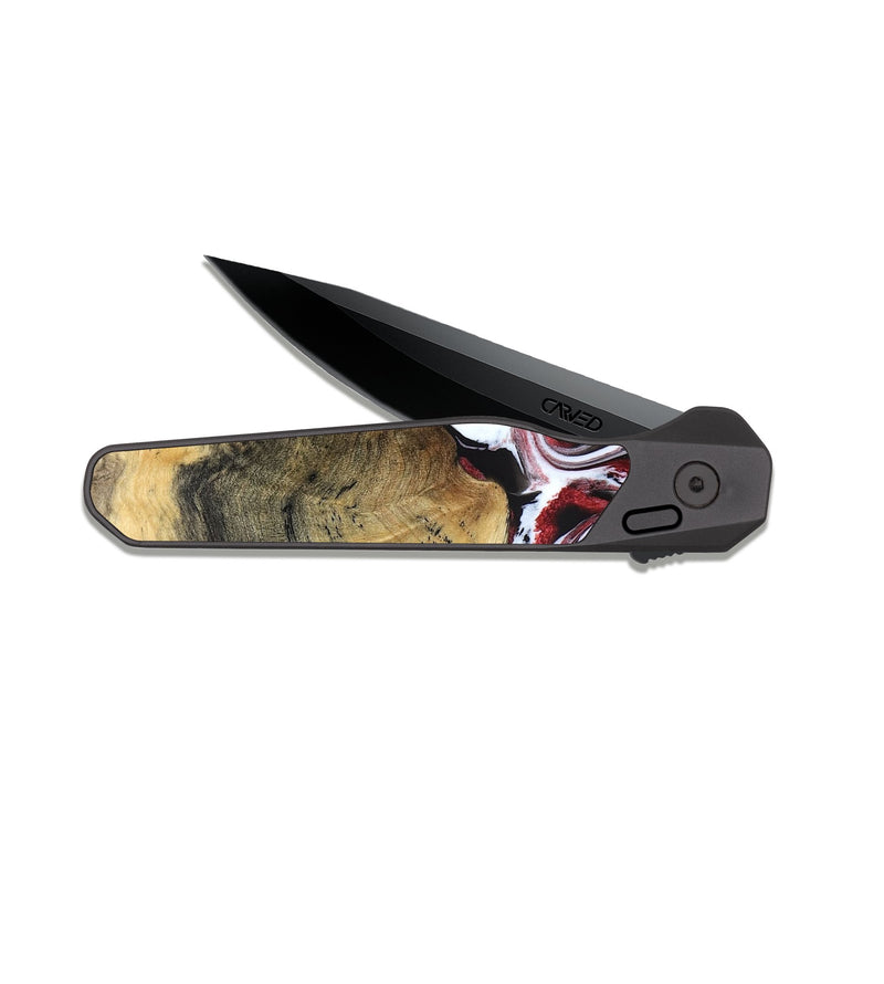 EDC Dark Slate Wood Pocket Knife - Zachery (Red, 829211)