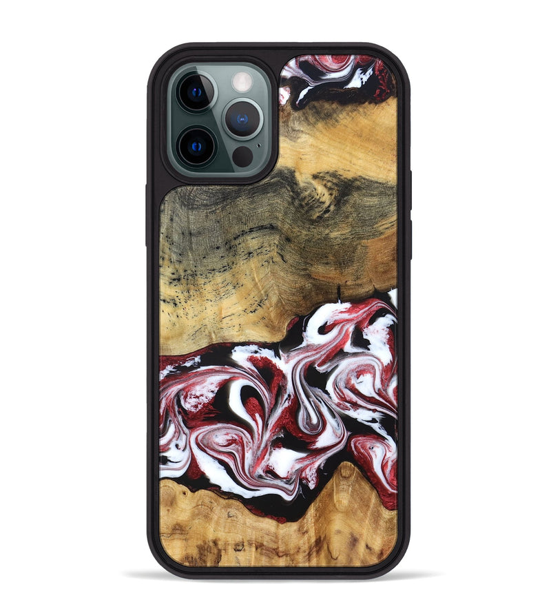 iPhone 12 Pro Max Wood Phone Case - Zachery (Red, 829211)