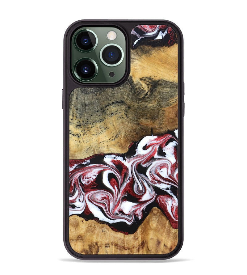 iPhone 13 Pro Max Wood Phone Case - Zachery (Red, 829211)