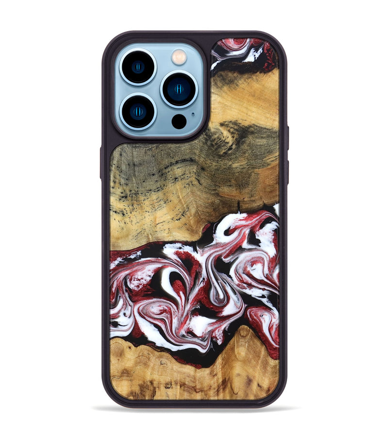 iPhone 14 Pro Max Wood Phone Case - Zachery (Red, 829211)