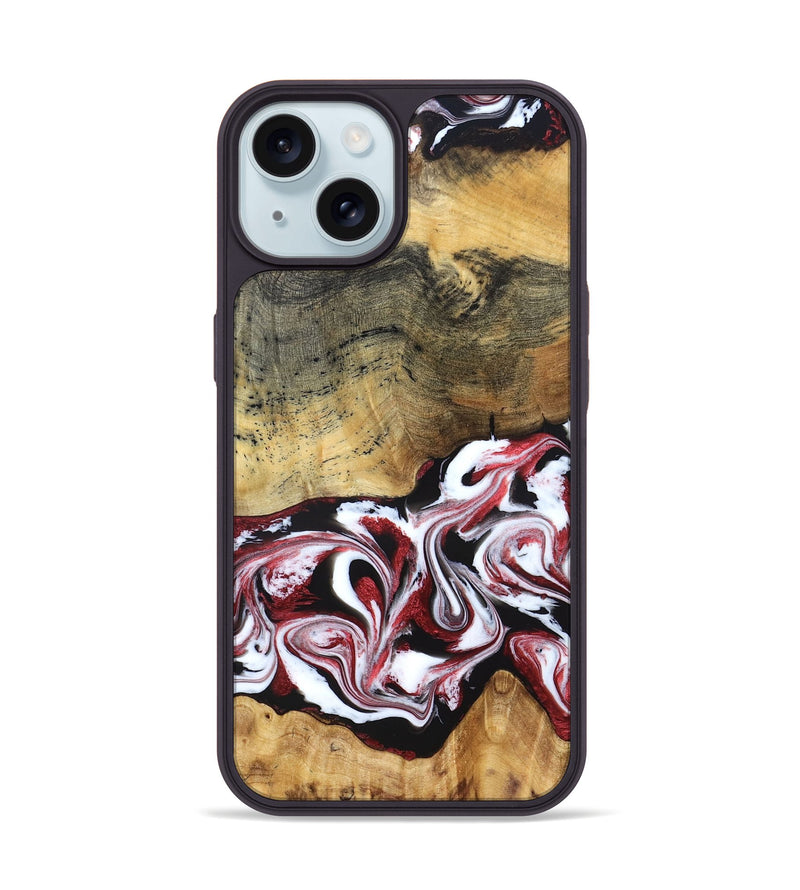 iPhone 15 Wood Phone Case - Zachery (Red, 829211)