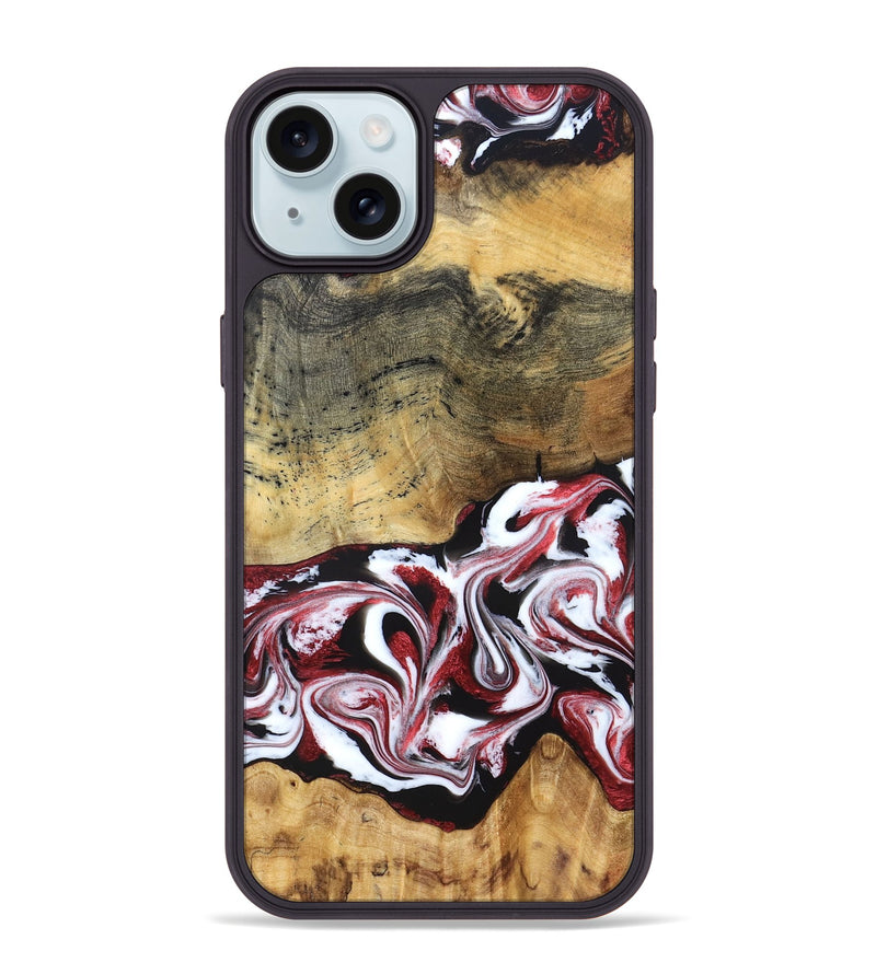 iPhone 15 Plus Wood Phone Case - Zachery (Red, 829211)