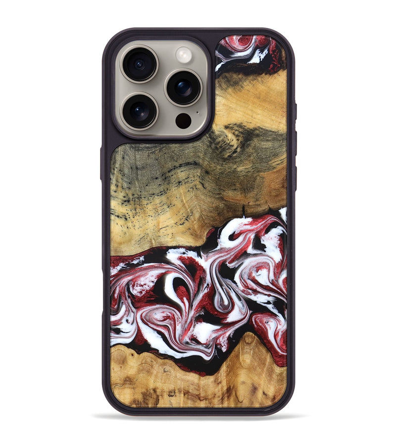 iPhone 16 Pro Max Wood Phone Case - Zachery (Red, 829211)