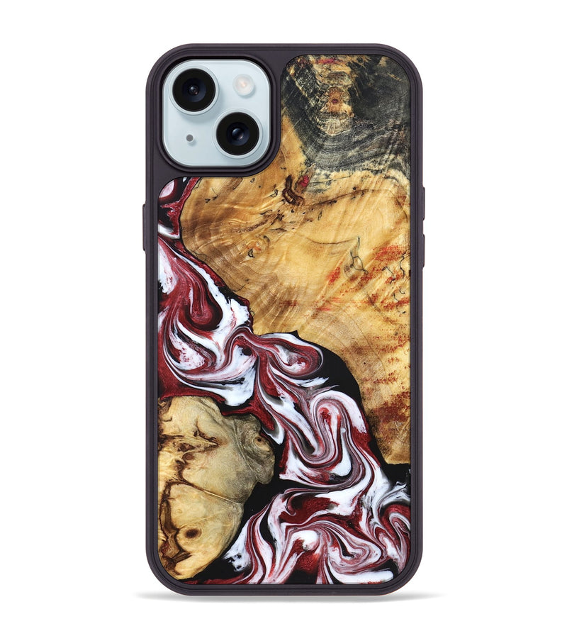 iPhone 15 Plus Wood Phone Case - Sky (Red, 829213)