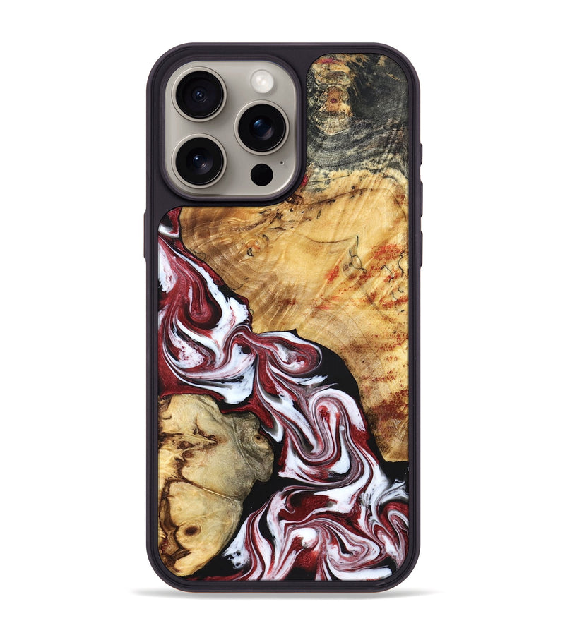 iPhone 15 Pro Max Wood Phone Case - Sky (Red, 829213)