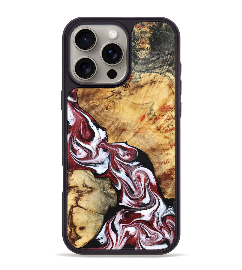 iPhone 16 Pro Max Wood Phone Case - Sky (Red, 829213)