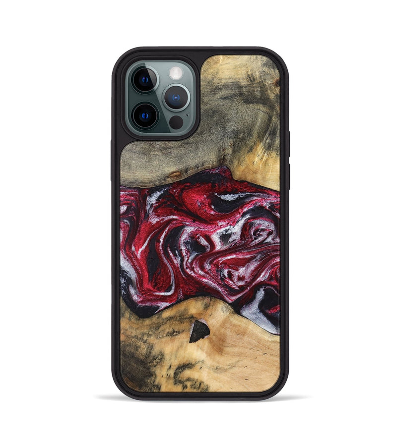 iPhone 12 Pro Wood Phone Case - Luvenia (Red, 829217)