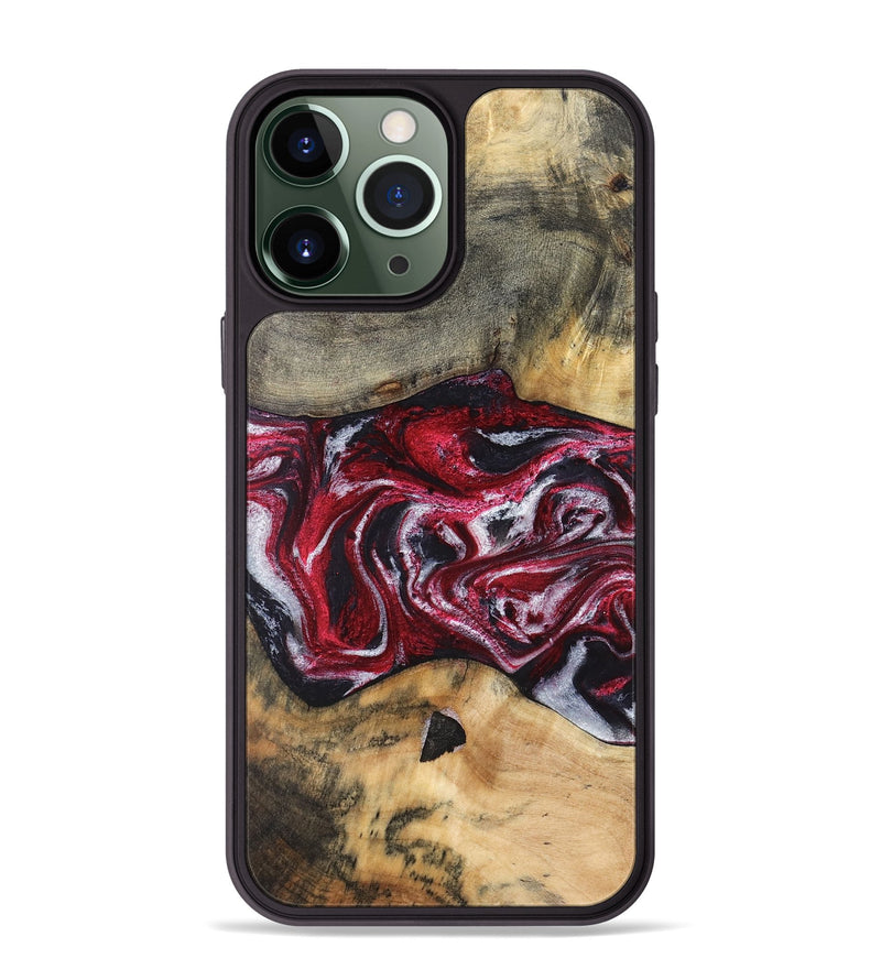 iPhone 13 Pro Max Wood Phone Case - Luvenia (Red, 829217)