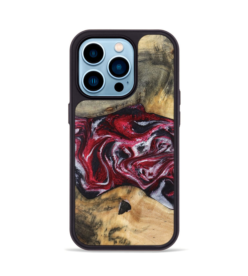 iPhone 14 Pro Wood Phone Case - Luvenia (Red, 829217)