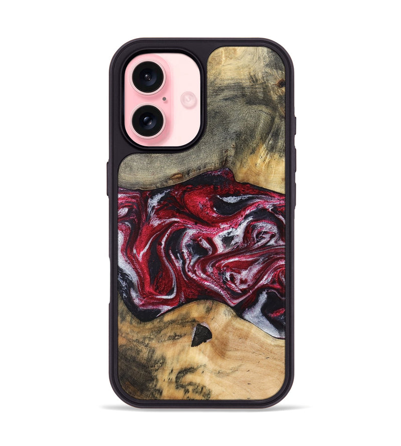 iPhone 16 Wood Phone Case - Luvenia (Red, 829217)