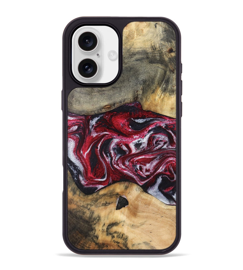 iPhone 16 Plus Wood Phone Case - Luvenia (Red, 829217)