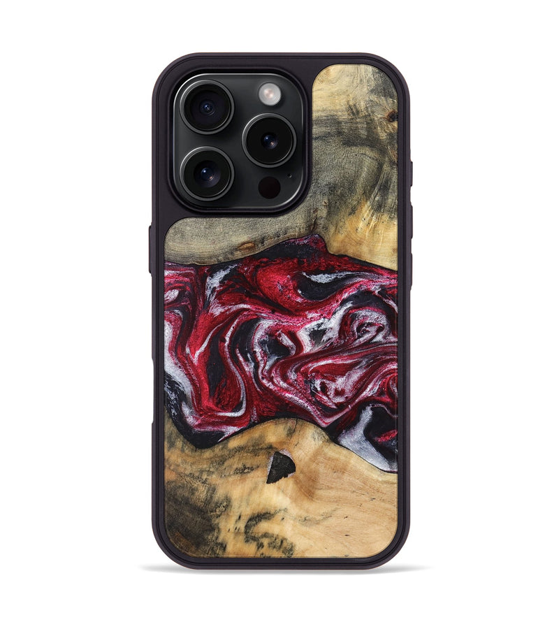 iPhone 16 Pro Wood Phone Case - Luvenia (Red, 829217)