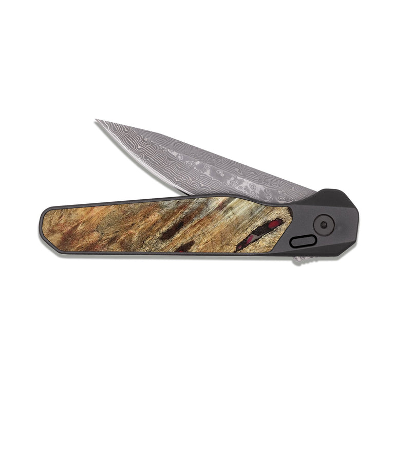 EDC Dark Damascus Wood Pocket Knife - Emelia (Red, 829219)