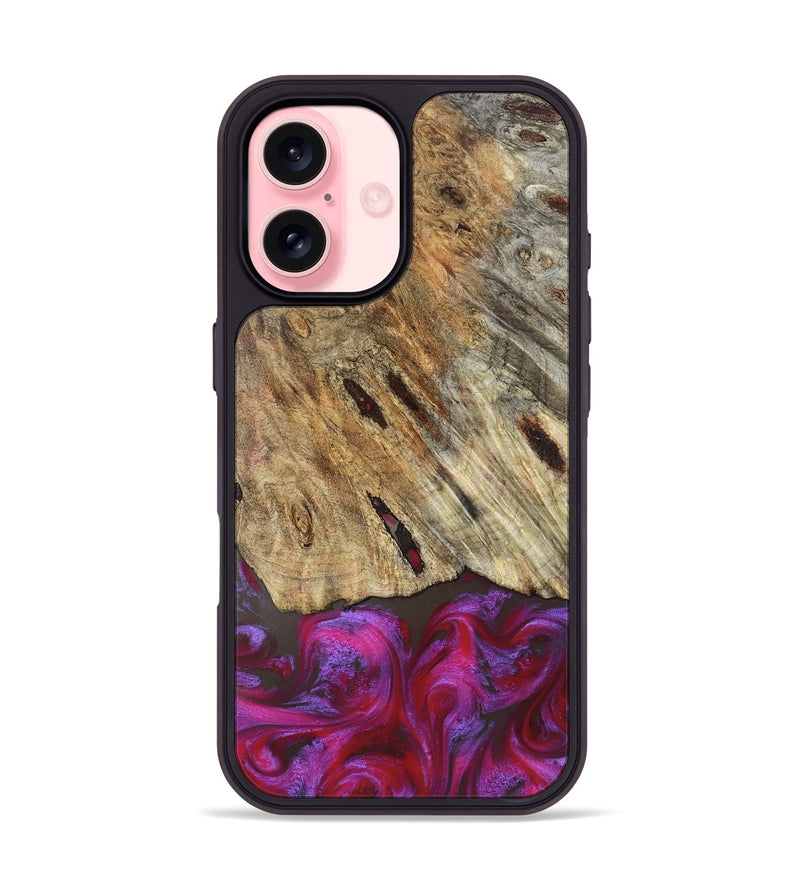 iPhone 16 Wood Phone Case - Emelia (Red, 829219)