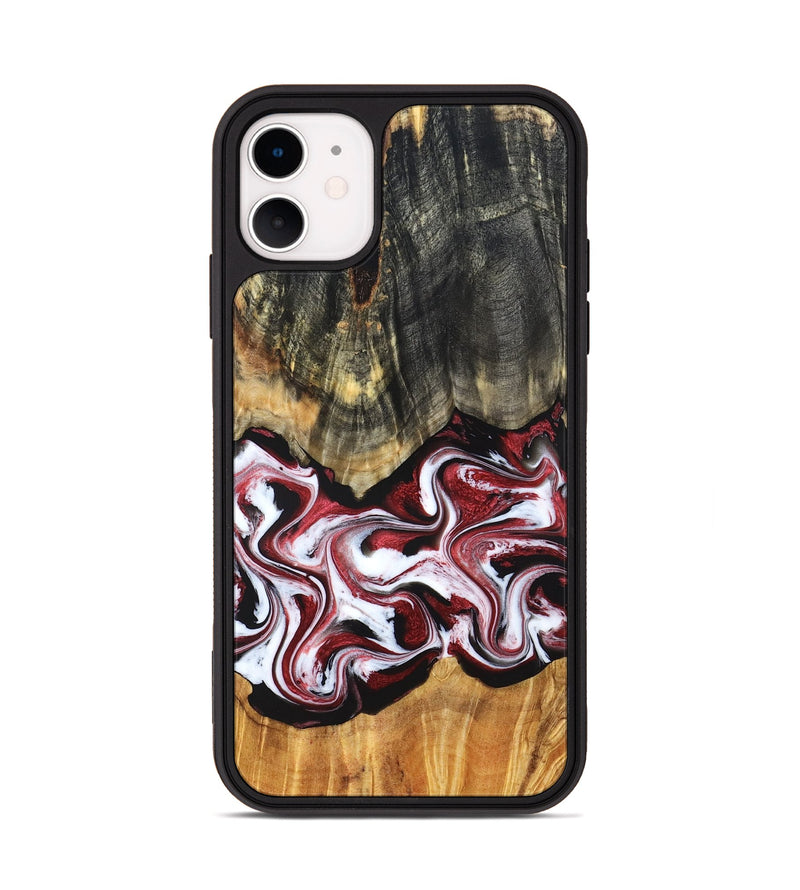 iPhone 11 Wood Phone Case - Ericka (Red, 829223)